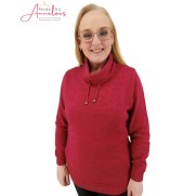 Leona per Donne Pullover Berna uni Rosberry